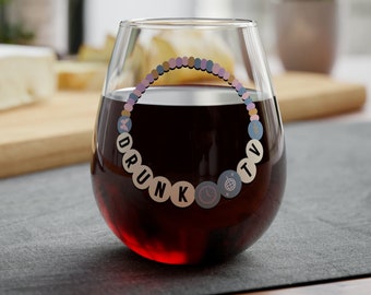 Drunk: Taylor's Version - Friendship Bracelet Wine Glass for Swifties