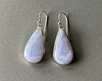 Blue Lace Agate Earrings