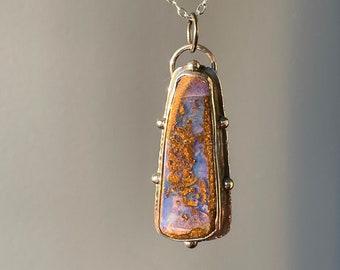 Australian boulder opal necklace in sterling silver