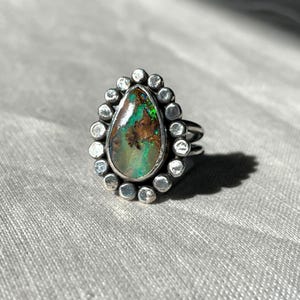 Boulder Opal Ring/ Sterling Silver/ October birthstone/ Size 6.75