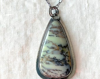 Peruvian Blue Opal Sterling Silver Necklace