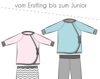 Pattern children, Luis, first set, baby set, children's set with trousers and changing jacket from Fadenkäfer for sizes 44 to 128