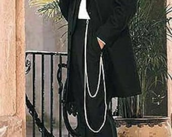 Boys Silver Zoot Suit Heavy Metal Gangster Chain Swing