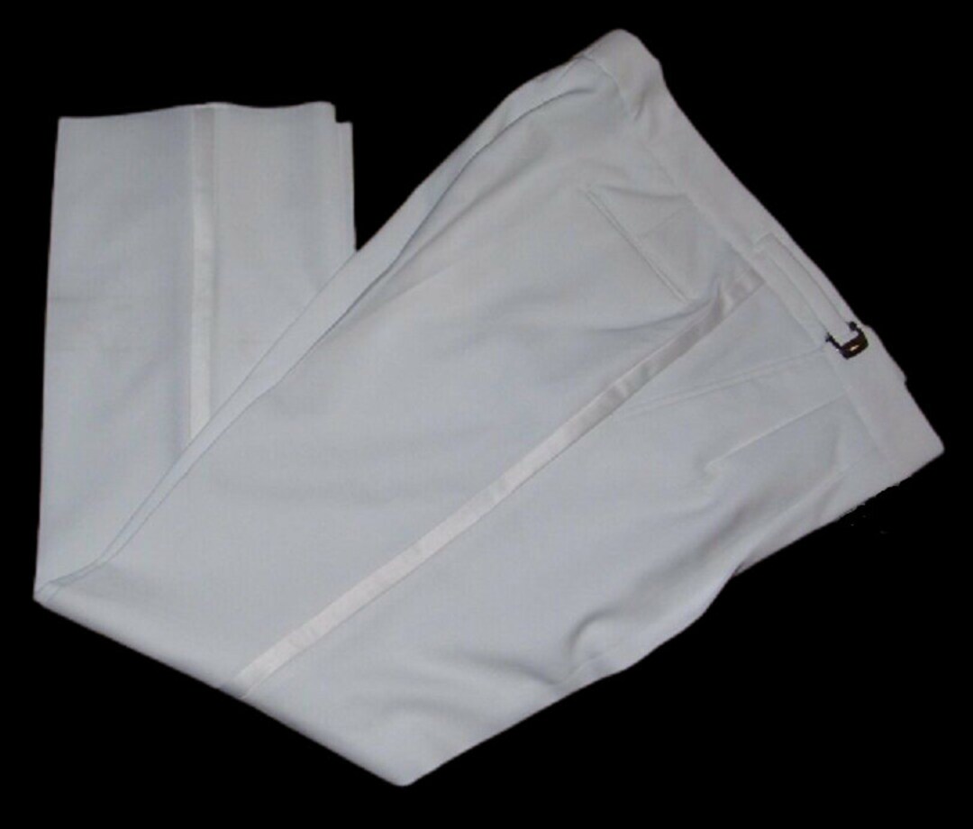 パンツ single preated pants 1975 Vintage Men's Used Pleated White Polyestertuxedo Pants