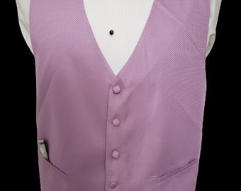 New XL Lavender White Tuxedo Vest Waistcoat Buttons