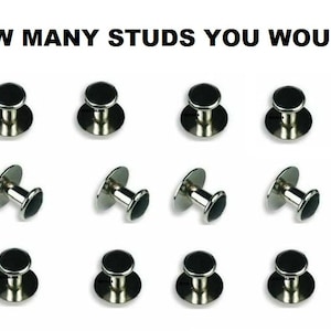 May include: Image of several silver studs with black tops, arranged in rows. The text at the top reads, "PICK HOW MANY STUDS YOU WOULD LIKE!"