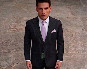Ralph Lauren Black / White Pinstripe Suit All Sizes