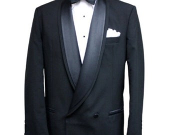 Men's Black Double Breasted D.B. Oscar De La Renta Tuxedo Coat All Sizes! and Boys