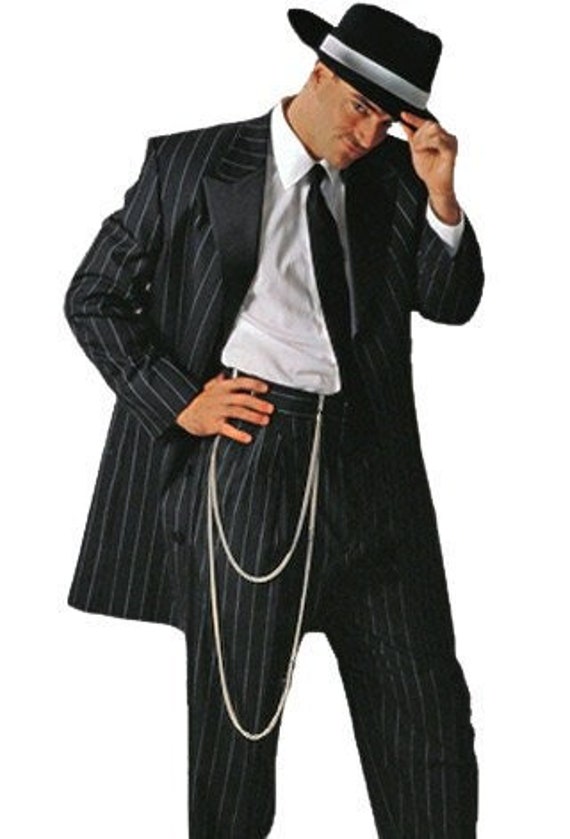 Black White stripe ZOOT SUIT Coat and pants