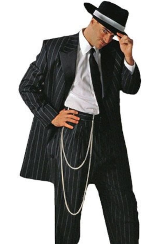 Black White stripe ZOOT SUIT Coat and pants