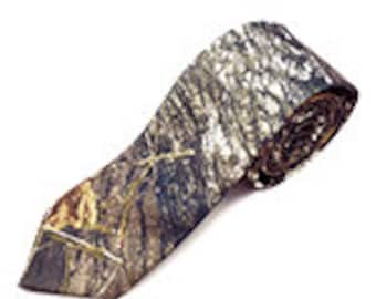 Mossy Camo Long Dress Skinny Tie Camouflage 2 3/4