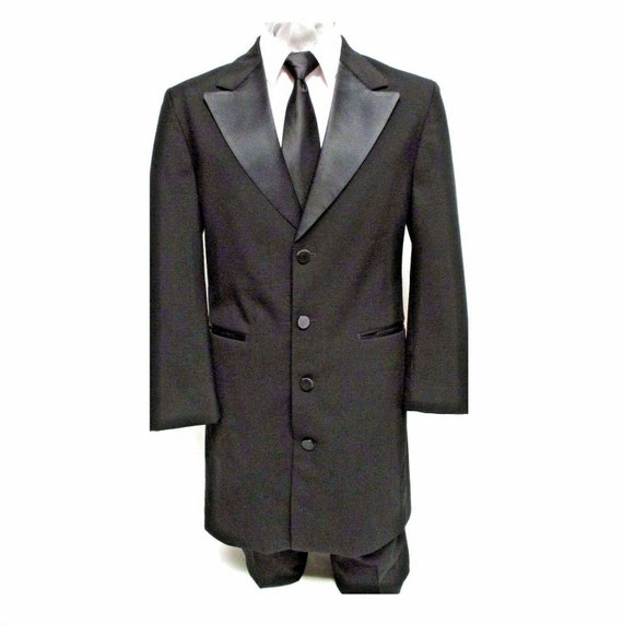 Mens 4 Button Black Western Long Frock Tuxedo Coat Duster Cowboy Etsy Canada