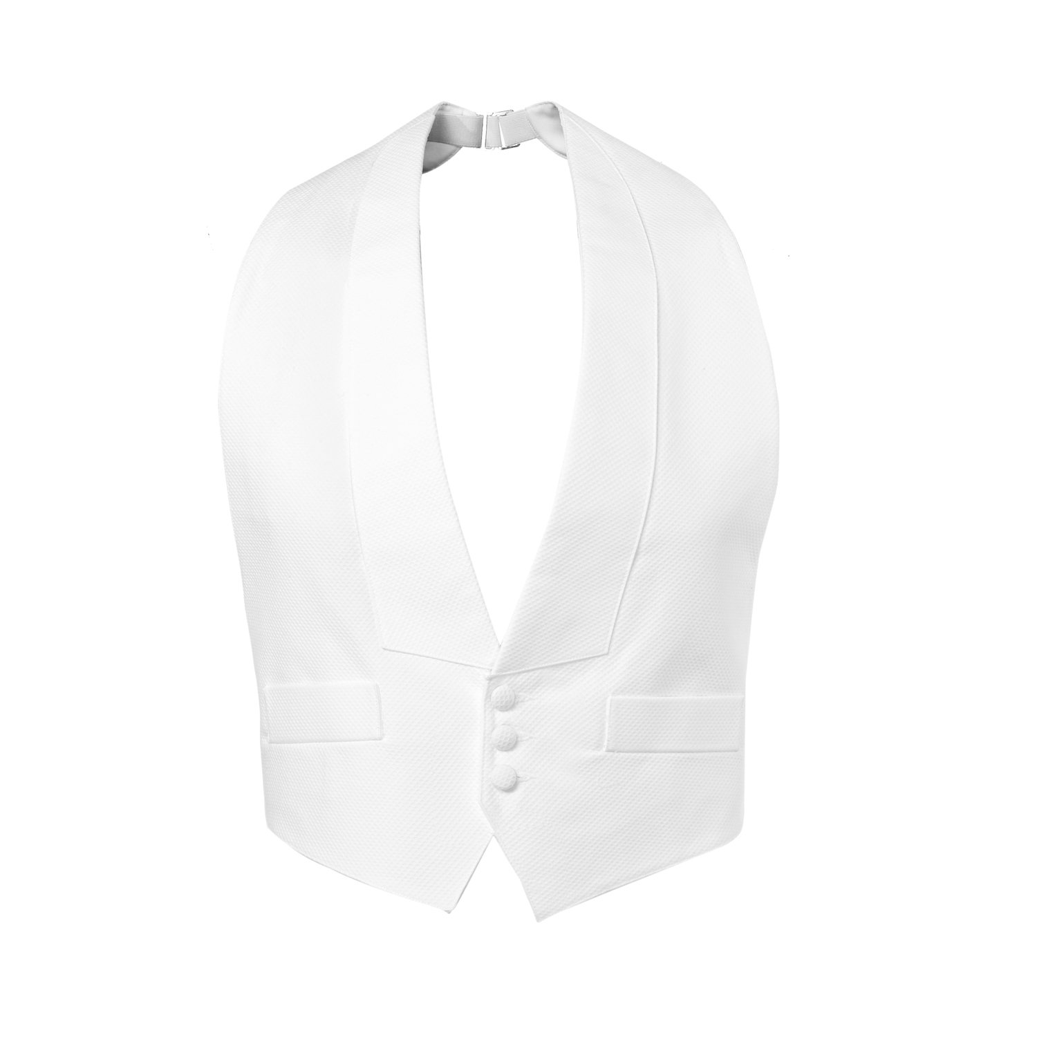 New 100% Cotton White Pique Adjustable Tuxedo Vest and