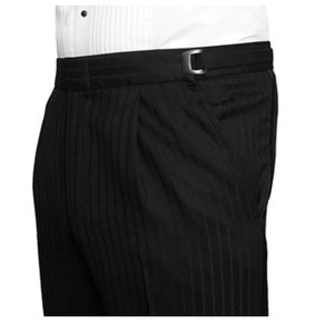 Men&#39;s Black Lightweight Wool Tuxedo Trousers White Dinner Jacket Cruise Pants