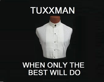 NEW RARE White Mandarin Pleated collar tuxedo shirt