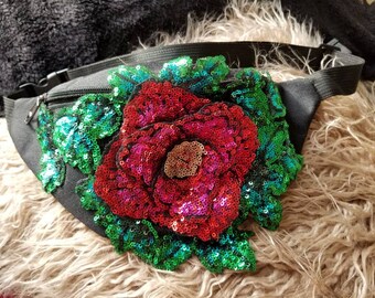 Apliques florales de lentejuelas Fanny Pack