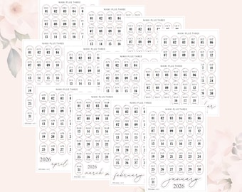 2026 FECHAS - VOL. 2 - Kit de pegatinas para diario - Diario o agenda