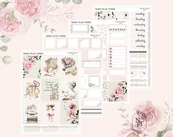 Romance de febrero - Kit semanal de pegatinas metalizadas - Acabado mate premium - Lámina dorada clara