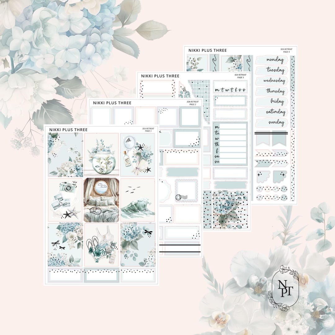 Sea Retreat - Foiled Weekly Sticker Kit - Premium Matte - Silver Foil ...