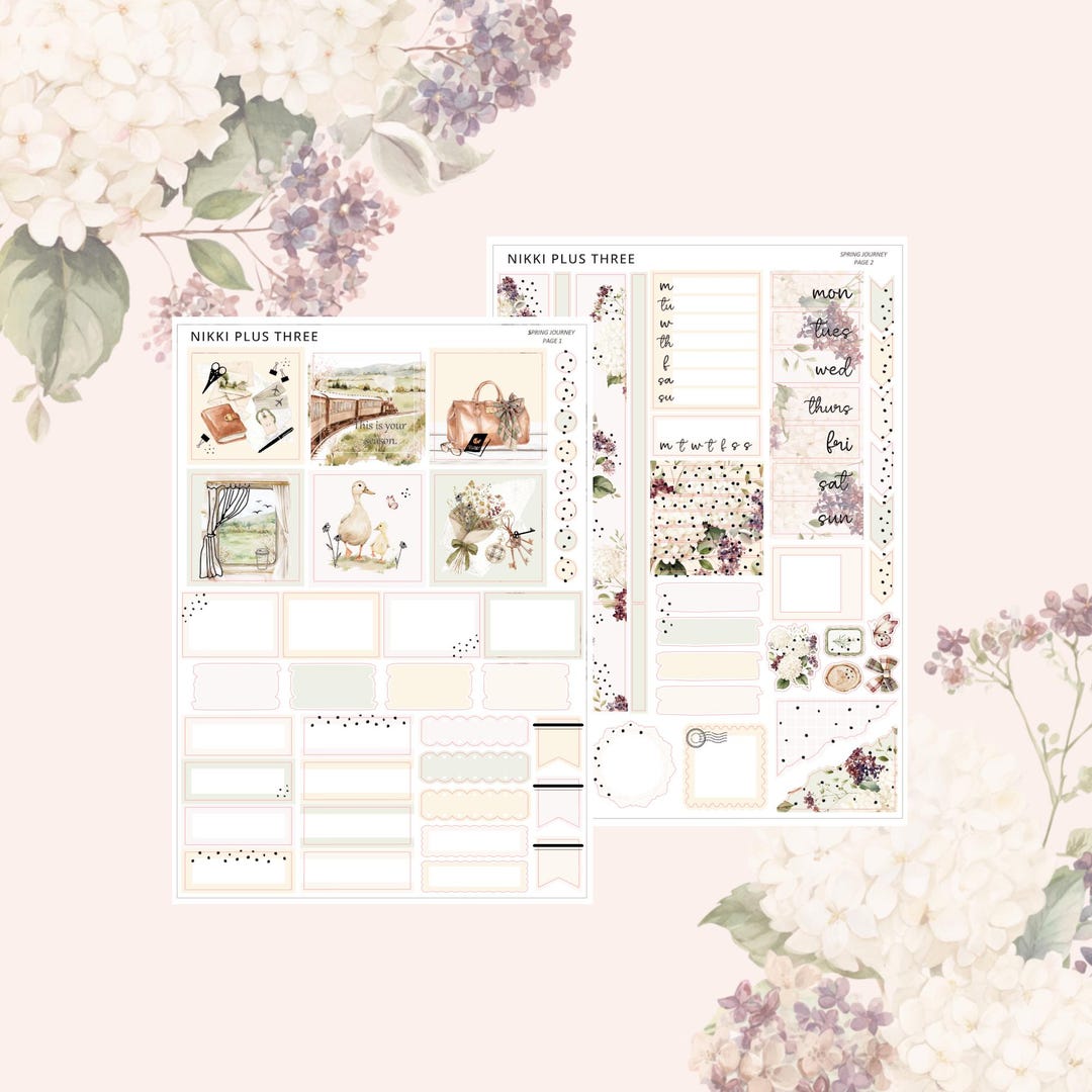 NEW Spring Journey - Hobonichi Cousin - Foiled Weekly Sticker Kit ...