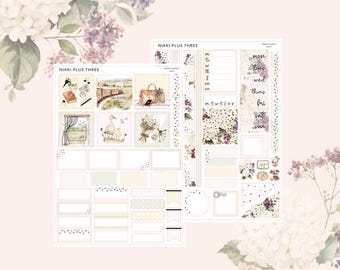 NEW Spring Journey - Hobonichi Cousin - Foiled Weekly Sticker Kit - Light Gold Foil
