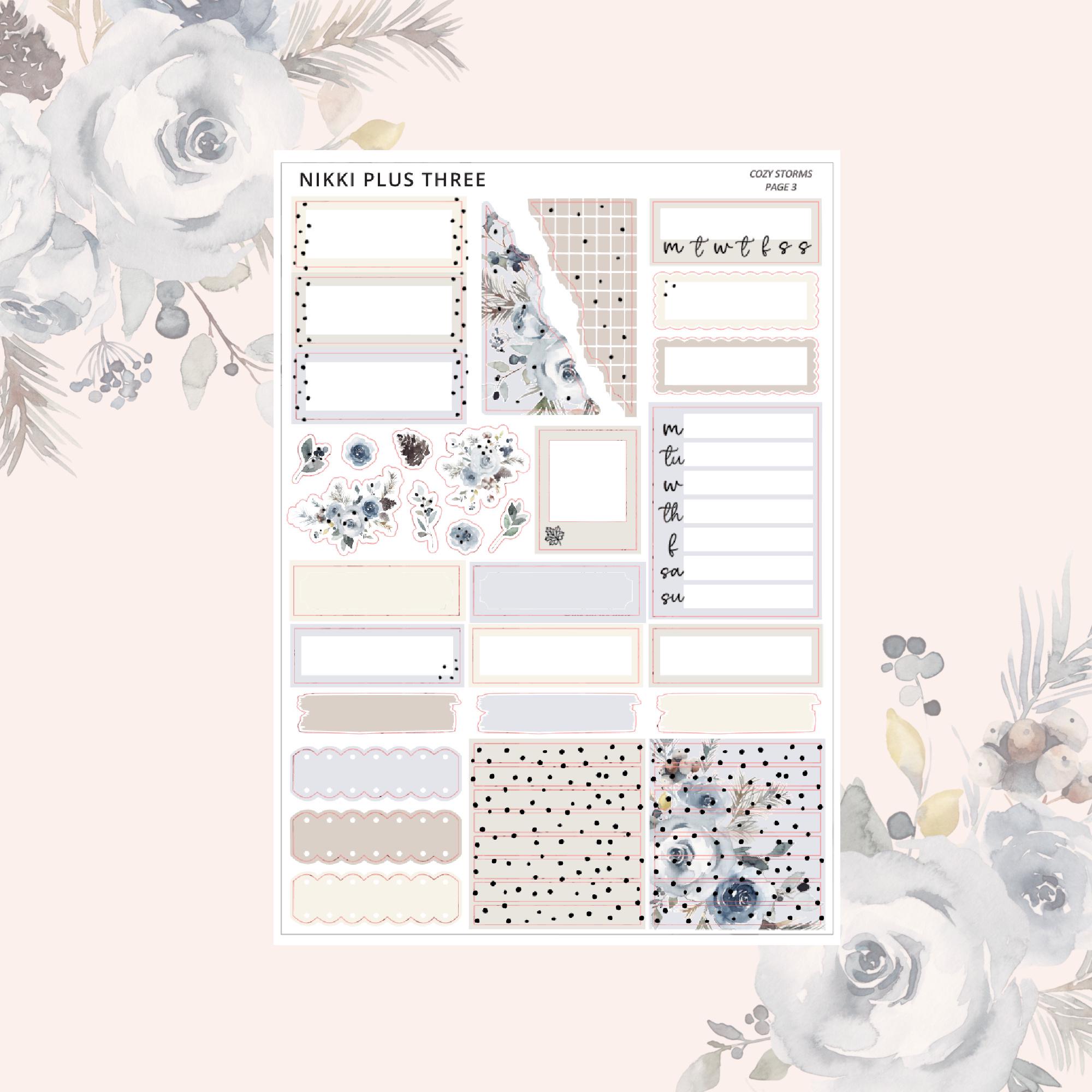 Cozy Storms - Foiled Weekly Sticker Kit - Premium Matte - Light Gold ...