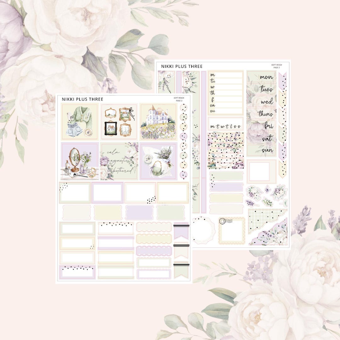 NEW Soft Reign - Hobonichi Cousin - Foiled Weekly Sticker Kit - Light ...