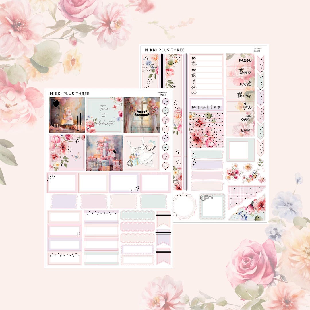 Celebrate - Hobonichi Cousin - Foiled Weekly Sticker Kit - Light Gold ...