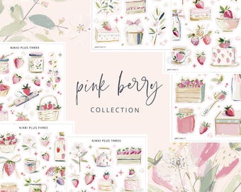 Kit de pegatinas para minidiarios de Pink Berry - Diario o agenda