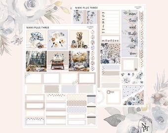 Cozy Storms - Hobonichi Cousin - Kit de pegatinas semanales laminadas - Lámina dorada clara