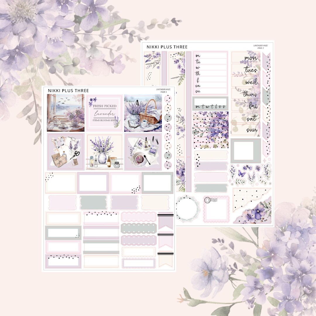 NEW Lavender Haze - Hobonichi Cousin - Foiled Weekly Sticker Kit ...