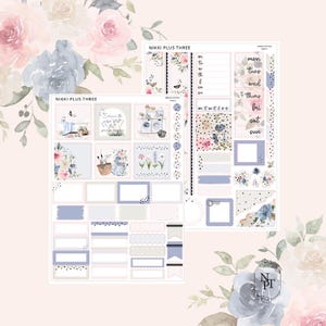 Spring Edition - Hobonichi Cousin - Foiled Weekly Sticker Kit - Silver Foil