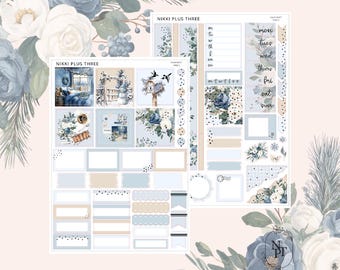 NUEVO Calm Reset - Hobonichi Cousin - Kit de pegatinas semanales con lámina plateada