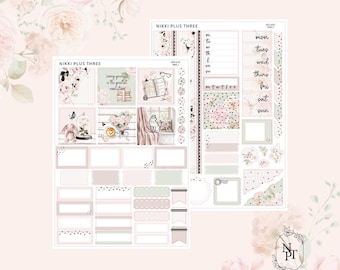 Amor propio - Hobonichi Cousin - Kit de pegatinas semanales con acabado metalizado - Lámina dorada clara