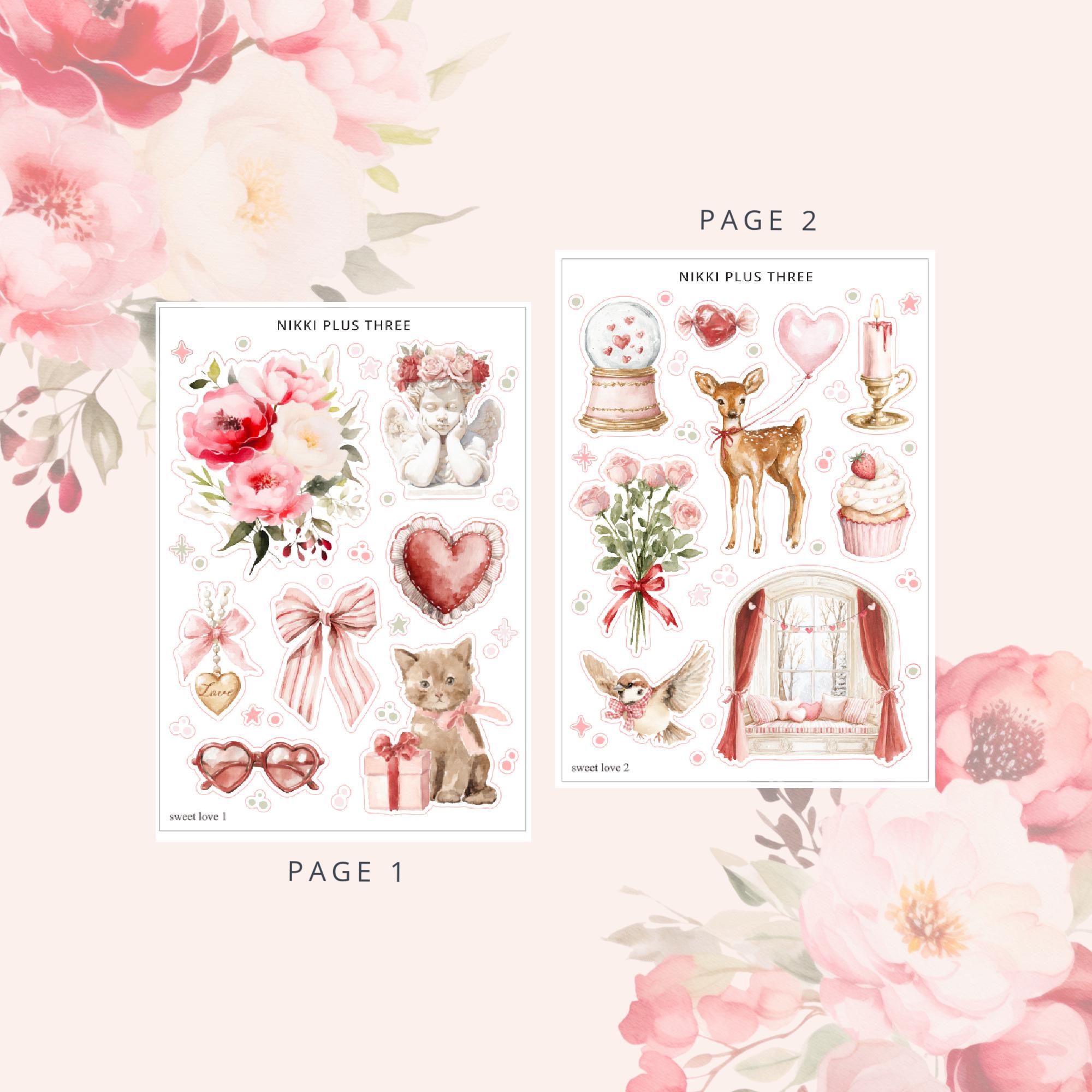 NEW Sweet Love - Mini Journal Sticker Kit - Journal or Planner - Etsy