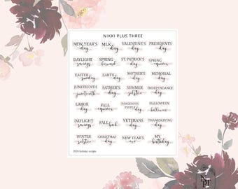 Holiday Scripts - Planning and Journaling - Premium Matte or Transparent Matte