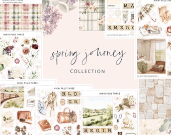 NEW Spring Journey - Mood Board Journal Sticker Kit - Journal or Planner