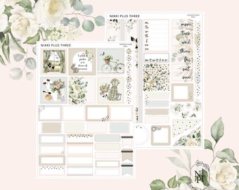 Blooming Haven - Hobonichi Cousin - Foiled Weekly Sticker Kit - Light Gold Foil