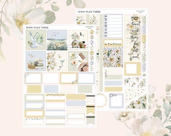 NEW Daisy Dewdrop - Hobonichi Cousin - Foiled Weekly Sticker Kit - Light Gold Foil