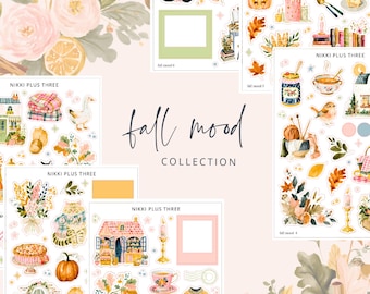 New Fall Mood - Mood Board Journal Sticker Kit - Journal or Planner