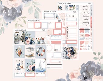 Sail Away - Kit de pegatinas semanales laminadas - Mate premium - Lámina plateada