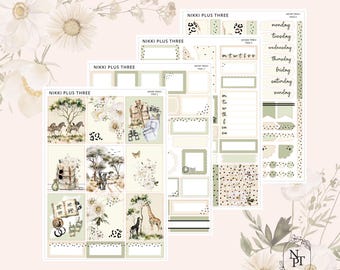 Safari Trails - Foiled Weekly Sticker Kit - Premium Matte - Light Gold Foil