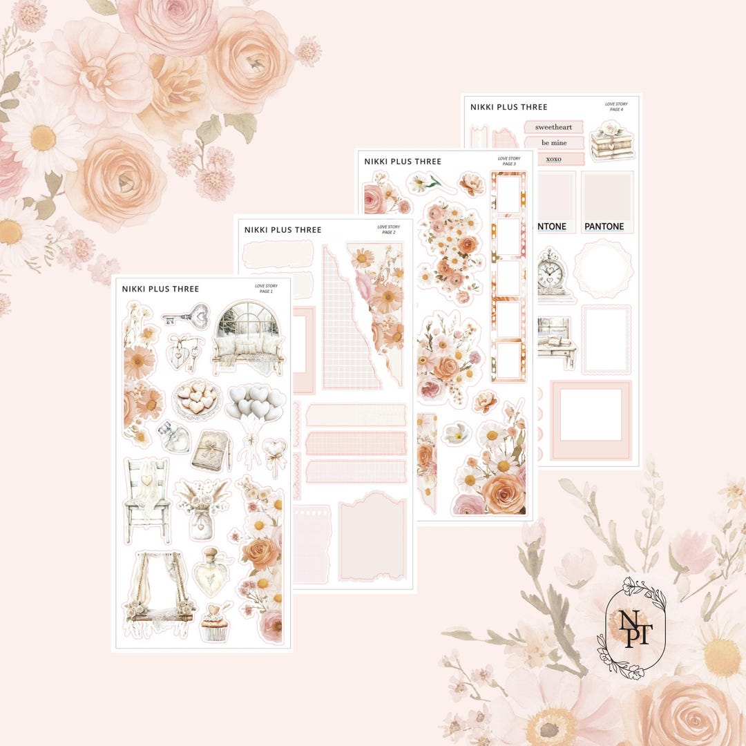 Love Story - Mini Journal Sticker Kit - Journal or Planner - Etsy