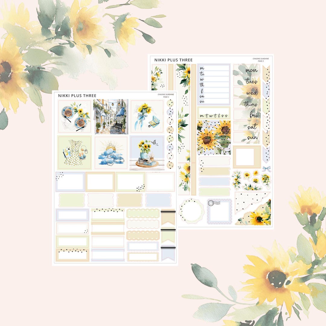 NEW Chasing Sunshine - Hobonichi Cousin - Foiled Weekly Sticker Kit ...