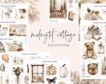NEW Midnight Cottage - Mood Board Journal Sticker Kit - Journal or Planner