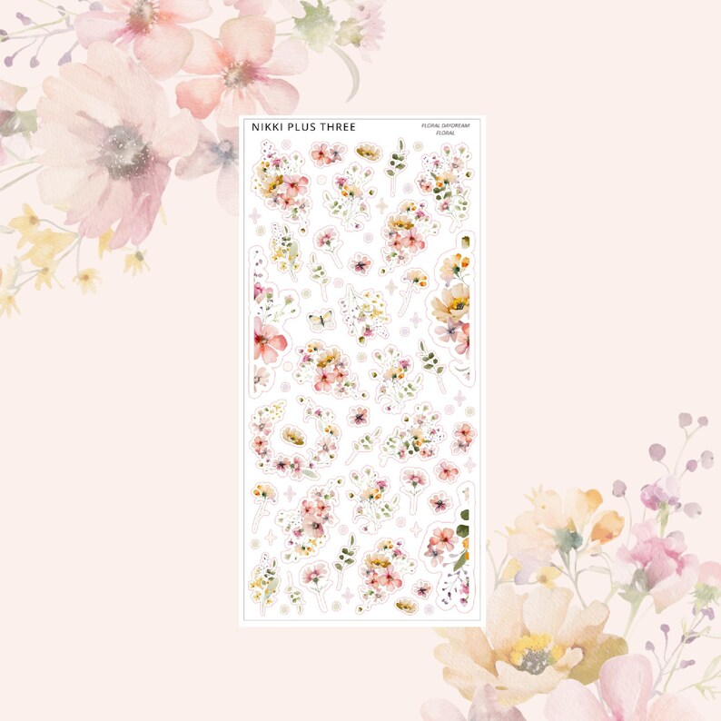 NEW Floral Daydream - Hobonichi Cousin - Foiled Weekly Sticker Kit ...