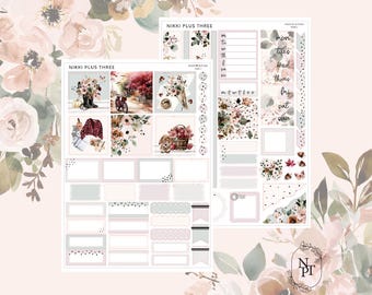 NUEVO Kit de pegatinas semanales "Besos del otoño" - Hobonichi Cousin - Lámina de oro rosa