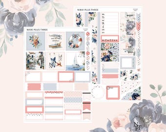 Sail Away - Hobonichi Cousin - Foiled Weekly Sticker Kit - Silver Foil