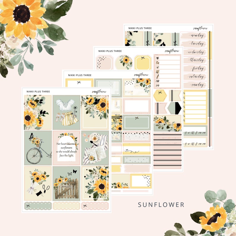 Weekly Kit Sunflower Light Gold Foil Full Kit Etsy