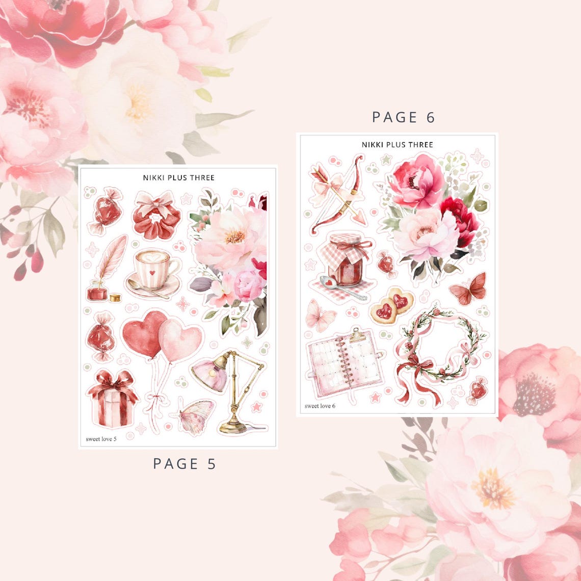 NEW Sweet Love - Mini Journal Sticker Kit - Journal or Planner - Etsy